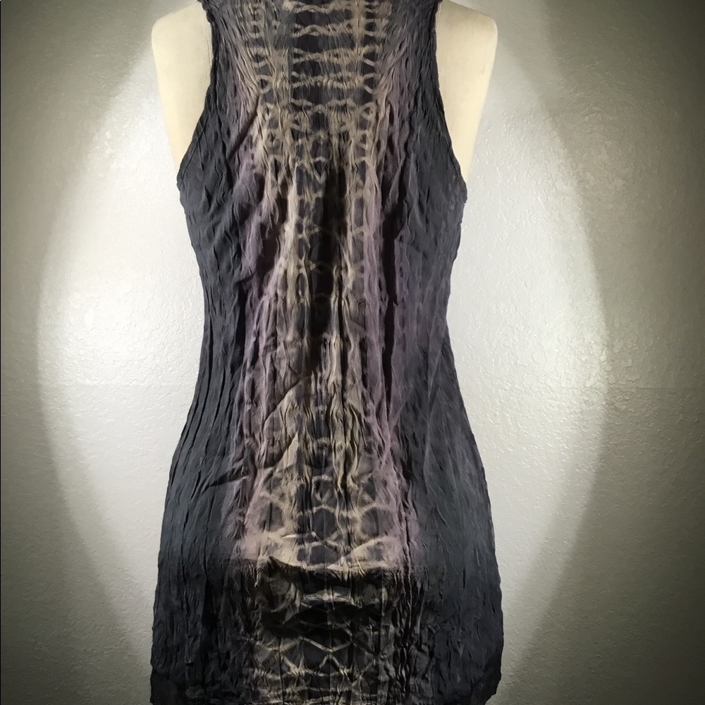 Viviana Uchitel Hi-Lo Silk Tank in Smoke Signal/ Moon Shadow NWT - Picture 4 of 5